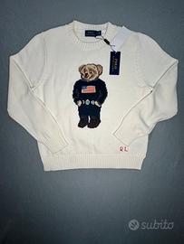 Maglione Polo Ralph Lauren Bear Bianco con Tag