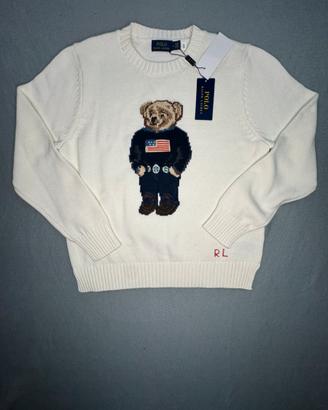 Maglione Polo Ralph Lauren Bear Bianco con Tag