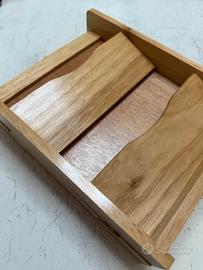 Porta lettere e portachiavi in legno appendibile