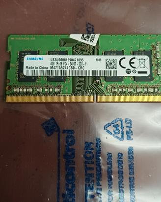 memoria per pc, DDR4, PC4, 1 banco da 4GBYTE, Sams