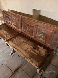 Panca antica in legno massiccio