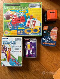 Set di giochi (meccano, piccolo chimico, quiz…)