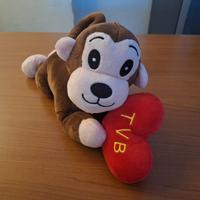 Peluche scimmia marrone con cuore rosso TVB nuovo