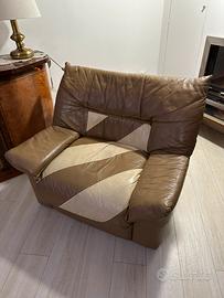 2 (due) poltrone vintage in vera pelle