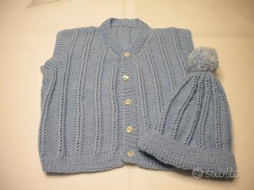 GILET BIMBI DI LANA FATTO A MANO 2-4 anni
