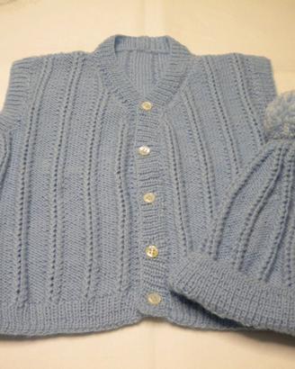 GILET BIMBI DI LANA FATTO A MANO 2-4 anni