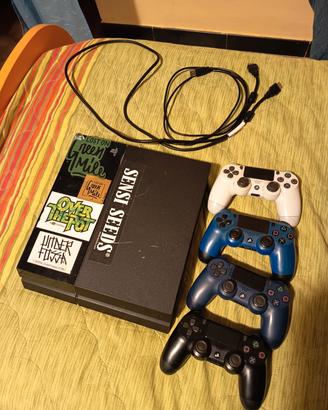 PS4 Modello Fat + cavo hd/USB  + 4 joystick