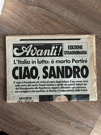 Avanti edizione morte Pertini