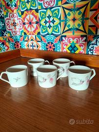 5 Tazze Regent con trama floreale