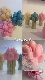 candele bouquet, bomboniere, segnaposti