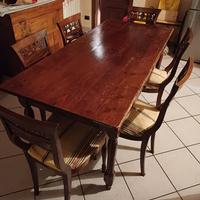 tavolo + 6 sedie arte povera
