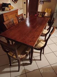 tavolo + 6 sedie arte povera
