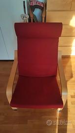 Poltrona Poang Ikea rossa