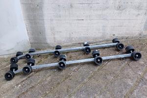 Barre con rulli per carrello rimorchi imbarcazioni