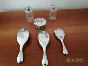 Set da toilette in argento 800- antiquariato
