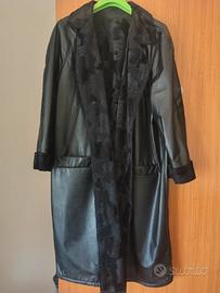 cappotto di pelle nero