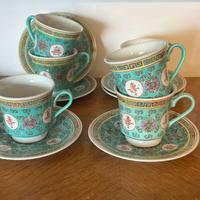 Tazze Da Tea Cinese Mun Shou Turchese Vintage.