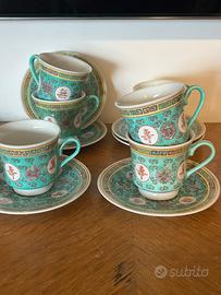 Tazze Da Tea Cinese Mun Shou Turchese Vintage.