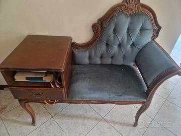 Sedile da Telefono in Stile Vittoriano e sedia Sav