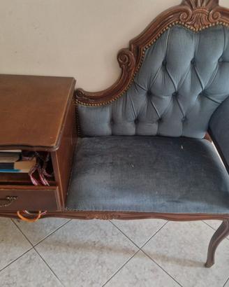 Sedile da Telefono in Stile Vittoriano e sedia Sav