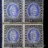 Quartina marche da bollo Lire 1000