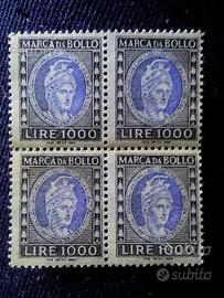 Quartina marche da bollo Lire 1000