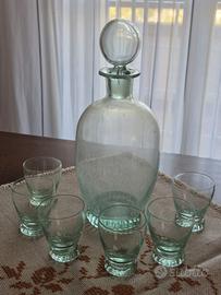 Set rosolio in vetro soffiato