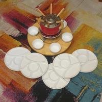 set fondue/bourguignonne fonduta con piatti 