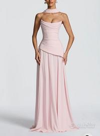 Vestito lungo elegante rosa - S - come nuovo