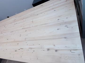 tavolo in legno con telaio in acciaio.234cmx114cm