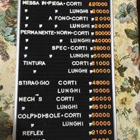 Listino prezzi / Prezzario Parrucchiera VINTAGE