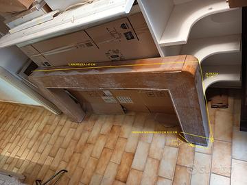 Trave per caminetto in legno massello rovere