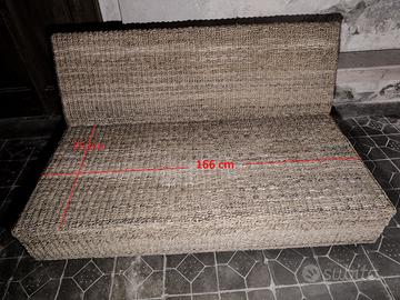 Divano 2-3 posti in banano naturale intrecciato