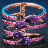 Anello Ametista & Garnet Pink