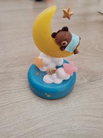 lampada notturna,  luna e orso, Lavorata a mano.