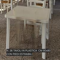 lotto di tavoli in plastica  80x80