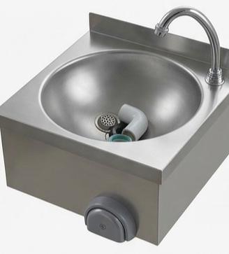 lavello in acciaio inox comando a ginocchio