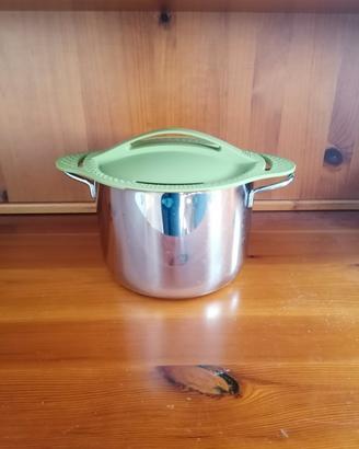 Pentola acciaio inox con coperchio scolapasta 