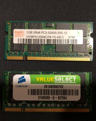 2 Ram DDR2 1Gb SODIMM