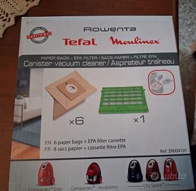 set di ricambio ROWENTA con 6 sacchetti+filtro epa