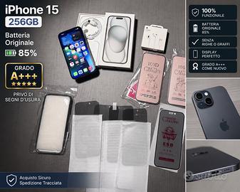 APPLE IPHONE 15 256GB NERO BLACK PARI AL NUOVO !!!