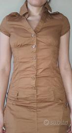 Abito ocra/ senape Pimkie maniche corte tg. XS/ 38