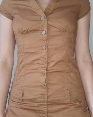 Abito ocra/ senape Pimkie maniche corte tg. XS/ 38