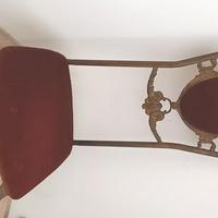 sedia ferro antica seduta velluto