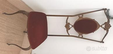 sedia ferro antica seduta velluto