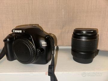 CANON EOS 1100D con obbiettivo 18-55; caricatore.