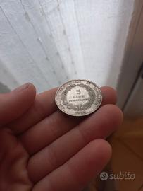 5 lire italiane della lega lombarda del 1848