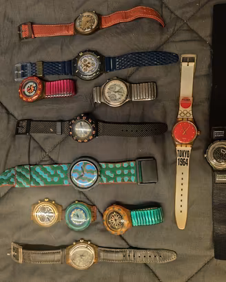 lotto di 12 orologi Swatch vintage 80/90 da testar