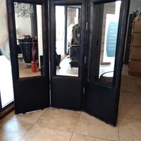 Elegante Separé a 3 ante capitonné e specchi