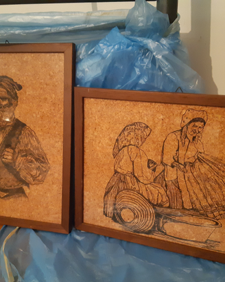 Quadro inchiostro su sughero